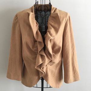Anthropologie Tabitha Wool Ruffled Jacket Blazer